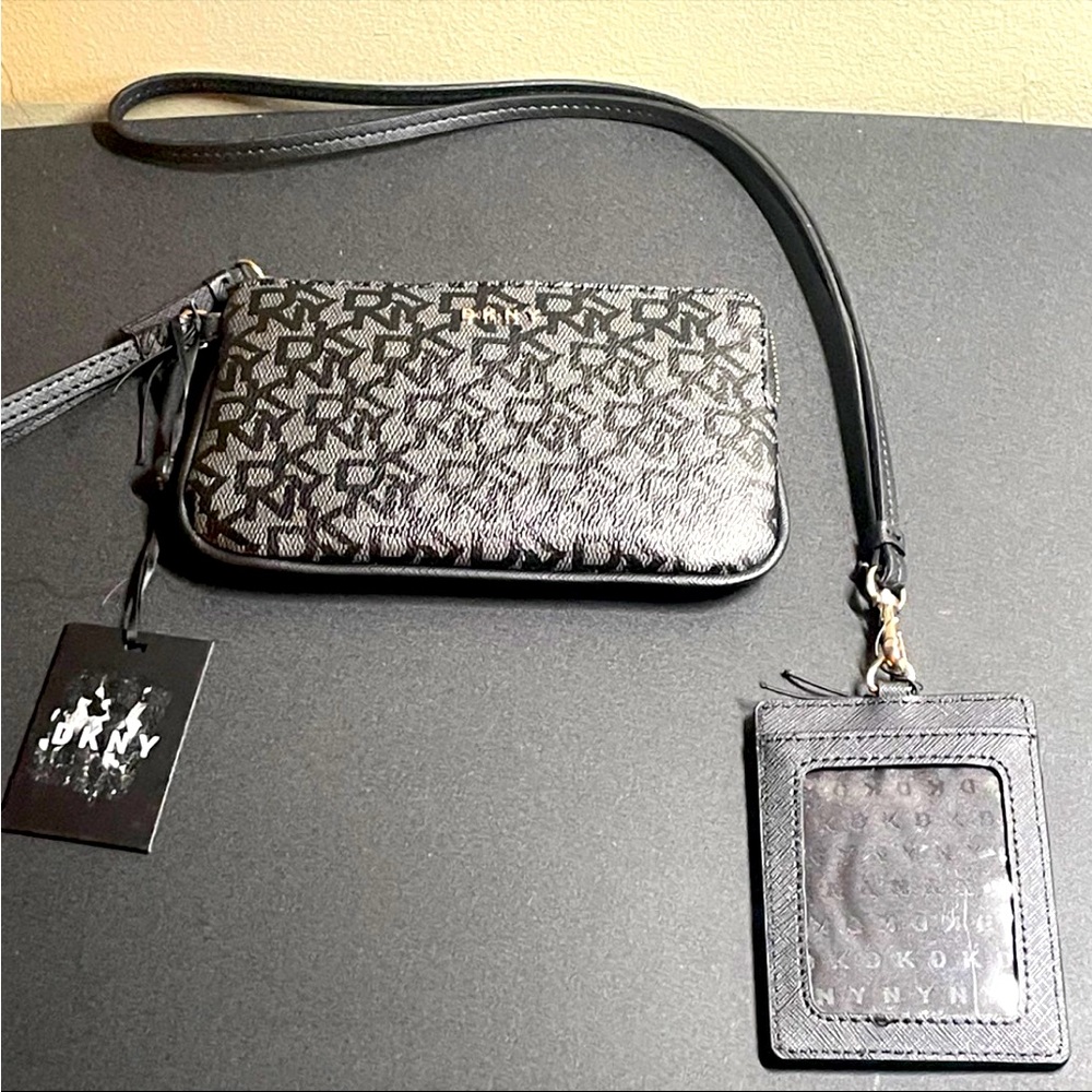 DKNY Logo Wristlet & Lanyard Set - NWT!